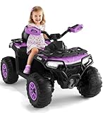 Quad Électrique Enfant 12V Tout Terrain, ATV 4 Roues pour Enfants De 3 à 8 Ans, 2 Moteurs 35W, Télécommande Parentale, Batterie 12V 4,5Ah, Phares LED, Bluetooth – 95 x 56 x 55 cm