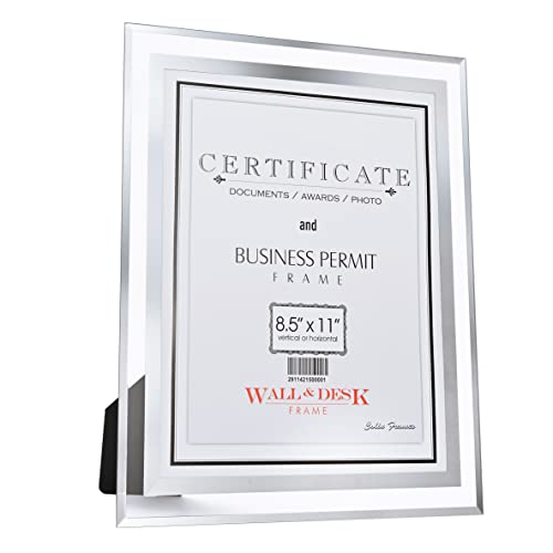 Mont Pleasant 4 Packs Silver Glass Diploma Frame 8.5 X 11 Certificate Degree Document Frame Displays With High Definition Glass, 8.5 X 11 Picture Frame Tabletop Display #TOP3