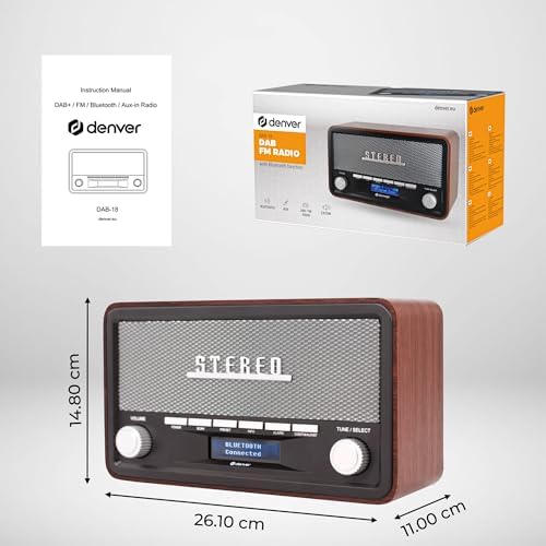 Denver DAB-18 Radio, Brązowy, 230 V