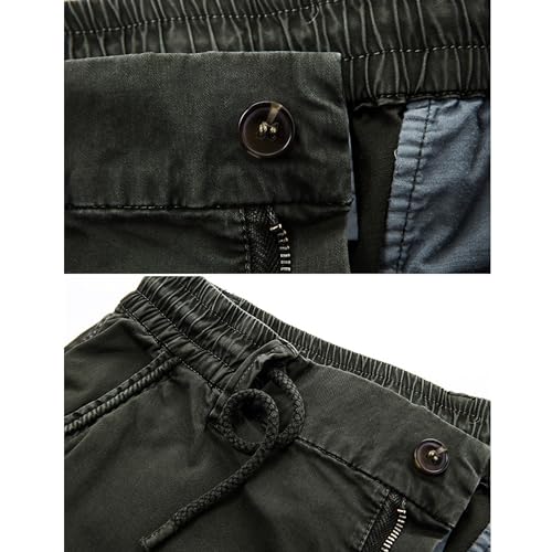Men's Cargo Pants Solid Color Large Size Multi-Pocket Casual Pants3