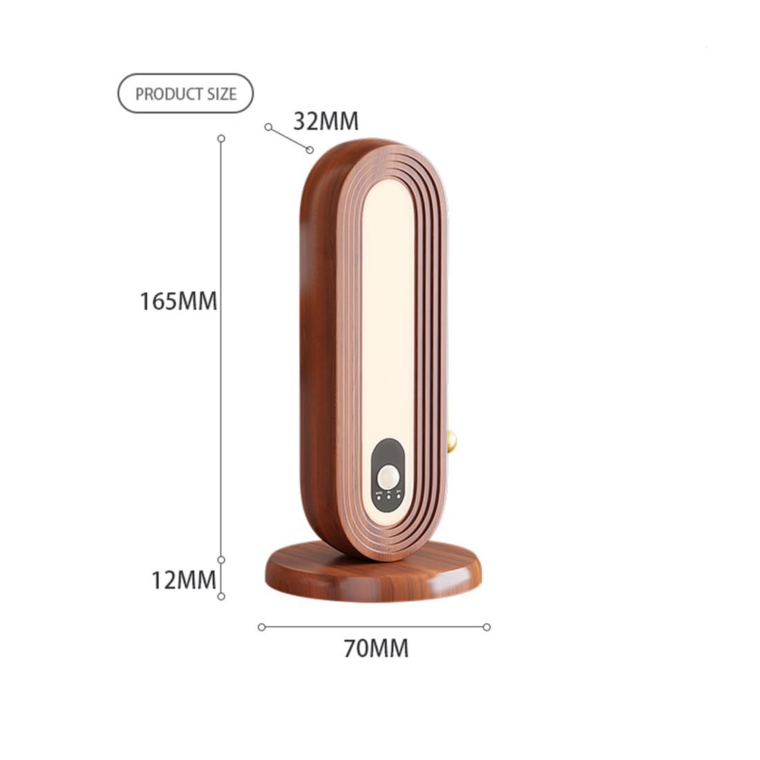 EaEa LED Kabellos Holz Tischlampe mit Bewegungsmelder, Akku Nachttischlampe Tischleuchte 4000K Warmweiß USB Aufladbar 3W Magnetisch Nachtlicht für Wand, Schreibtisch, Schlafzimmer, Treppenlicht,B