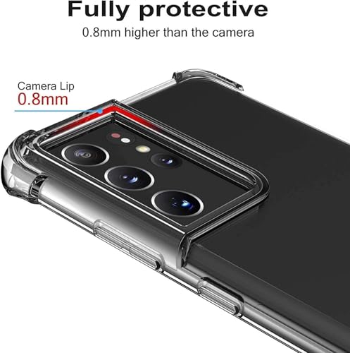 Image of BOXXO Flexible Back Cover for Samsung Galaxy S21 Ultra 5G | Back Cover Transparent Clear Shockproof Case Four Corner Protection | Slim Protective Mobile Phone Cover for Samsung S21 Ultra 5G