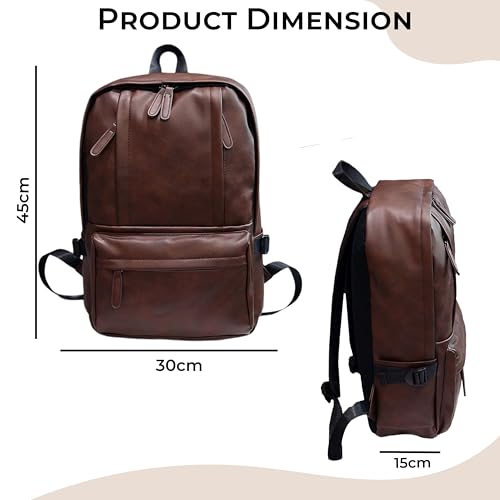 Image of Kraptick Multi-functional Backpack-Waterproof Laptop Backpack, Office Bag with PU Leather Design, Professional Bag for Laptops and Work, Durable and Stylish Bags for Travel