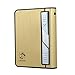 Moonwbak Cigarette Case Lighter, Multifunction Cigarette Box Holder USB Electric Rechargeable Cigar Lighter,Push Out Cigarette Holder with Electric Torch (Gold-Black)