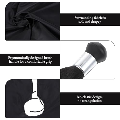 DECHOUS Set de 2 piezas: Capa para corte de cabello y cepillo quitapelusas para cuello, para peluquería profesional y uso doméstico miniatura 3