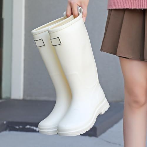 Botas de lluvia cortas con suela suave Generisch para mujer, botines impermeables cómodos 4