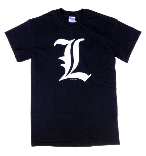 NaniWear Death Anime Shinigami L Geek Note T-Shirt Black X-Large