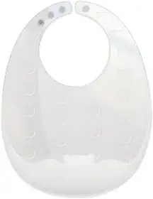 Sem Bagunça - Babador De Silicone Com Coletor De Migalhas - Infantil Bebê. Leve, Macio e Resistente. Cor Azul, Amarelo, Rosa, Verde e Cristal. Kit E Unidade