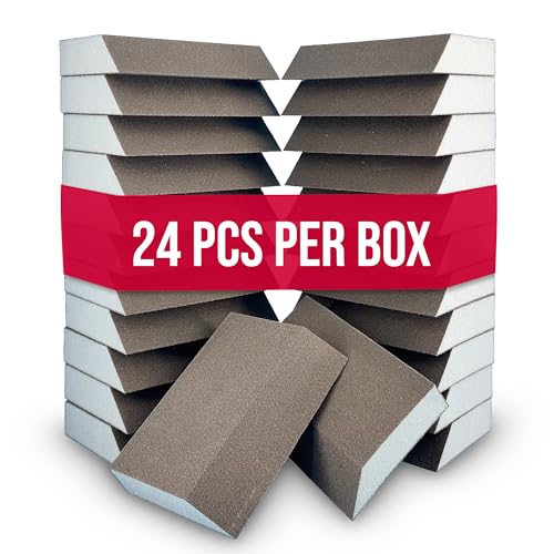 Sanding Sponge Blocks Single Angle 5 x 3 x 1 80 Grit Medium 24 Pack
