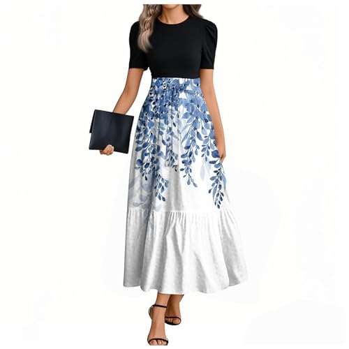 Summer Dresses for Women 2025 Business Casual Flowy Maxi Sun Dress Elegant Loose A Line Sundress