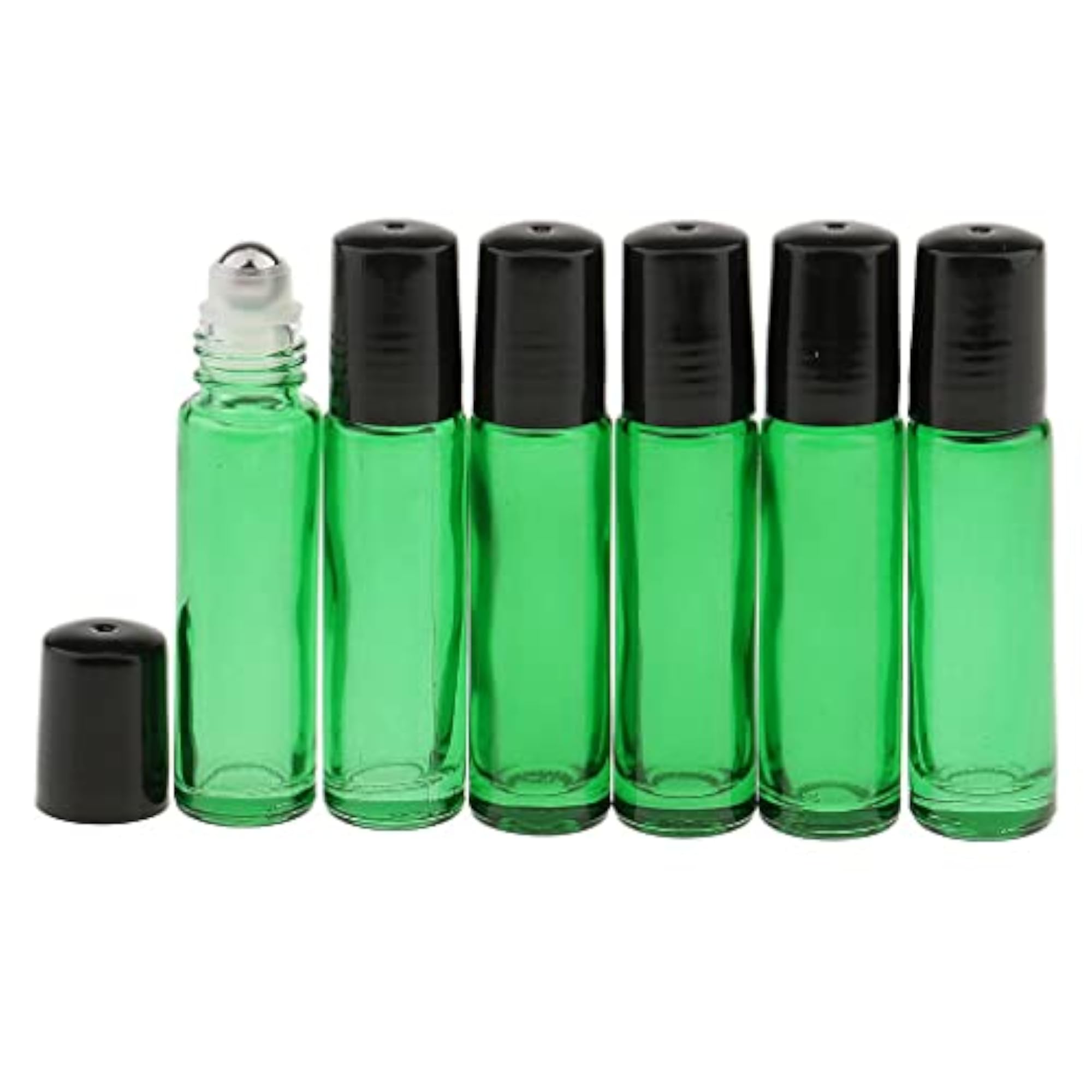6 Pieces 10ml Empty Glass Roll On Bottles for Essential Perfume
