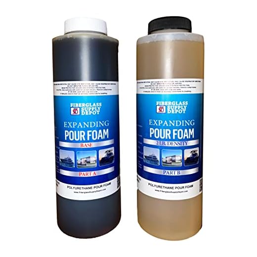 2 Lb Density Expanding Pour Foam, 2 Part Polyurethane Closed Cell Liquid Foam for Boat and Dock Flotation, Soundproofing, Filling Voids, and Insulation (Quart Kit)