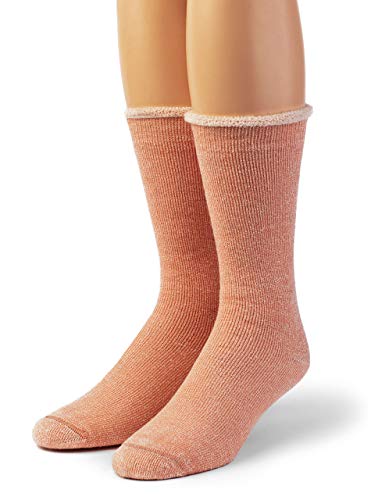 Warrior Alpaca Socks - Koze Kick Back Terry Lined Pure Alpaca Wool Socks For Men and Women (Large, Coral Sunset)