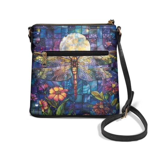 Image of Leather Women Crossbody Hobo Bag Satchel Purse Handbag with Adjustable Shoulder Strap and Zipper Pockets