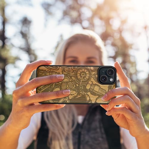 Coque Bois iPhone 15 Plus Antichoc Gravée Anti-Rayures - 6