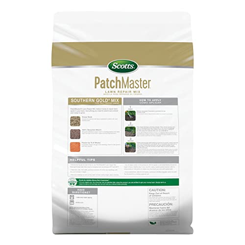Scotts Patchmaster Lawn Repair Mix Southern Gold Mix For Tall Fescue Lawns - 10 Lb., All-In-One Bare Spot Repair, Feeds For Up To 6 Weeks, Fast Growth And Thick Results, Covers Up To 290 Sq. Ft. #TOP5