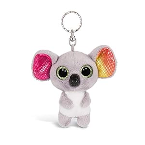 Nici 46310 Glubschis Koala Miss Crayon 9 cm met grote glitterogen, pluche dier met sleutelhanger, pluche dier