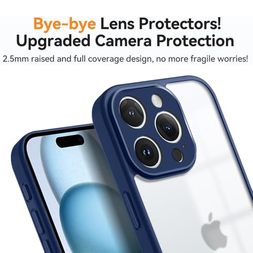Image of KARWANBack Cover |Shockproof Bumper Case | Full Camera Protection | Raised Edges | Super Soft Side TPU | Bumper Case for iPhone 16 Pro - Blue