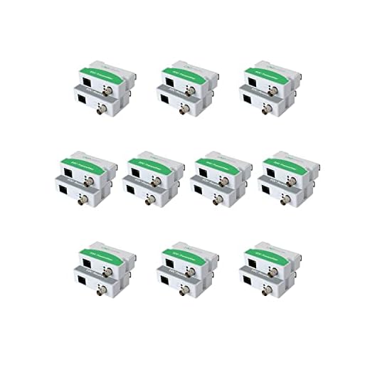 LINOVISION POE Over Coax EOC Converter IP Over Coax Max 3000ft Power and Data Transmission Over Regular RG59 Coaxial Cable for Upgrading Analog Surveillance System to IP Surveillance System (10 Pack)
