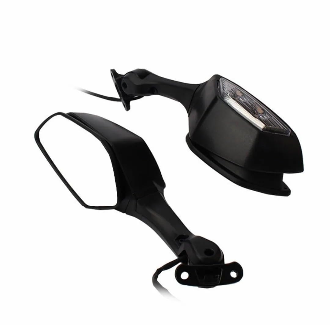 SVTSTRQE Motorcycle Rearview Mirror For Ninja 400 For Ninja 650 Zx4r Zx6r Zx10r Motorcycle Rearview Mirror With Turn Signal Lamp Motorbike Side Mirrors(White Mirror)