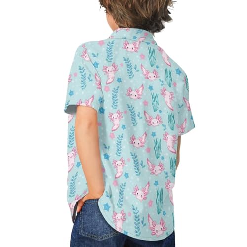 Boys Girls Hawaiian Shirt Kids Button Down Print Shirt Casual Short Sleeve Shirt Summer Tops for Beach Party4