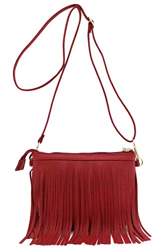 Image of FashionPuzzle Small Fringe Crossbody Bag with Wrist Strap