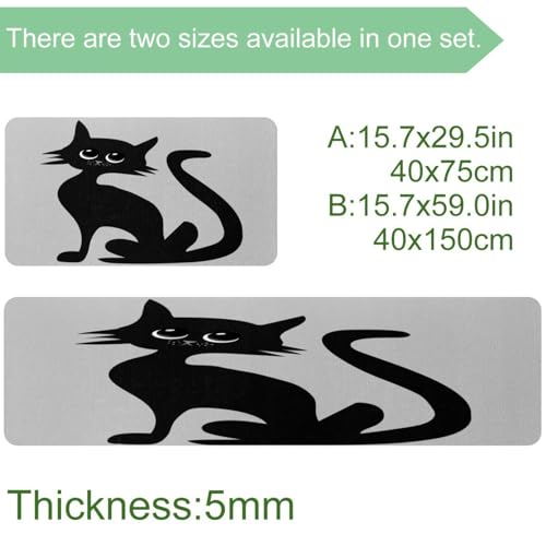 Tapis de cuisine antidérapant motif chat d'Halloween lavable buanderie - 4