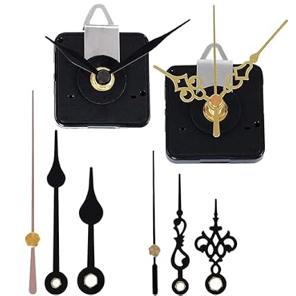 EMOON 2 Pack Clock Movement Mechanism with 4 Pairs of Short Hands Battery Operated Silent Sweep