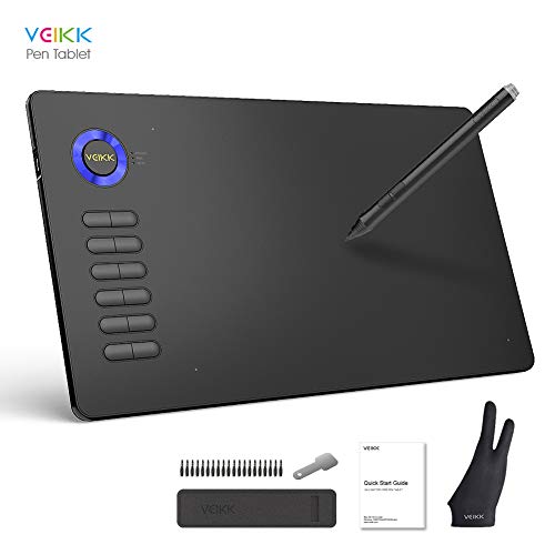 Graphics Drawing Tablet VEIKK A15 10x6 inch Pen Tablet with Battery-Free Passive Stylus