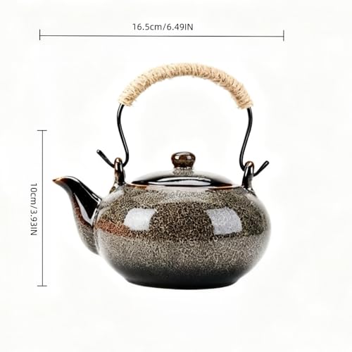 Image of Japanese Teapot with Infuser Ceramic Tea Pot with Removable Stainless Steel Filter for Loose Tea 25 OZ /750ml for Office Home Men Women as Gift Blue