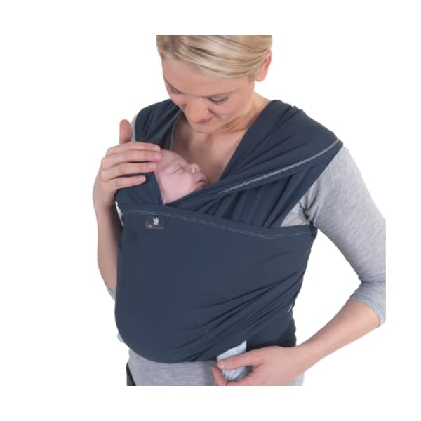 Hoppediz Elastisches Tragetuch - Babytragetuch für Neugeborene ab Geburt - 100% Bio-Bauwolle (GOTS) - Anthrazit 4,60 m