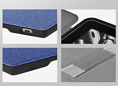 Case for 7'' Kindle Oasis Fabric Cover (Hand Strap Designed) Case for 7" Kindle Oasis (10th & 9th Gen, 2019/2017) Anti-Slide Kindle Oasis Case with Auto Sleep/Wake,Dark Red - Image 2