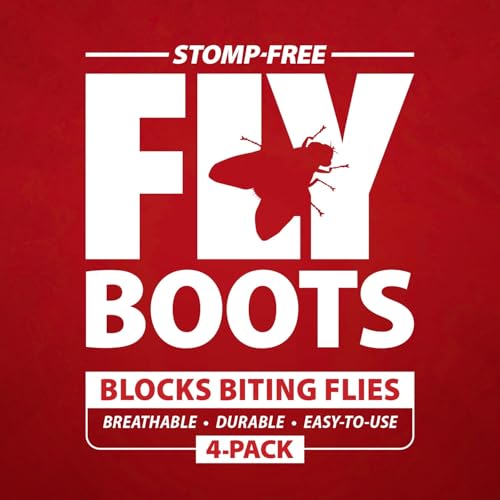 Image of Jeffers Romper Stomper Fly Boots for Horses - Grey, Large - Breathable Mesh Leg Wraps for Insect Protection, Stable Accessories for Summer Turnout, Ride Gear, Horse Hoof & Leg Care - 4 Pack