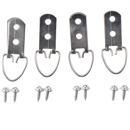 Image of 100Pcs D-Ring Heavy Duty Picture Hangers with 200 PCS Screws for Hanging Picture Frames, Mirrors, Picture