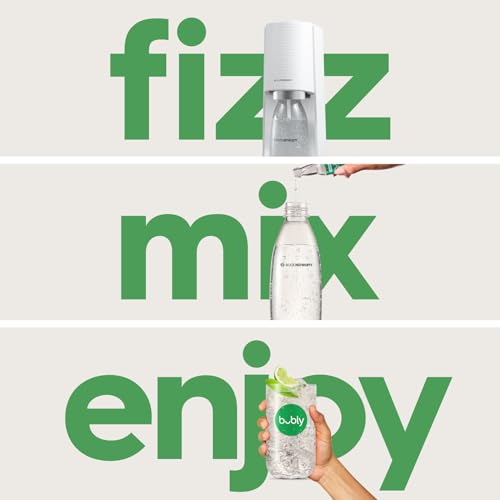 Image of SodaStream - Terra Sparkling Water Maker | VALUE BUNDLE | CQC CO2 system | Includes 2x CO2 Cylinders, 3x 32 Fl Oz Dishwasher Safe Bottles, 2x Bubly Flavor Drops | Combine with Pepsi Flavors | White