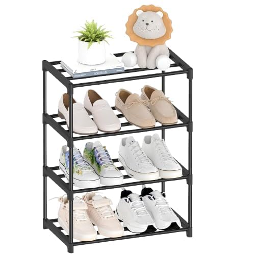 Image of Tier Multipurpose Plastic Rack for Home Kitchen Bathroom & Office Modular Shoe Organizer Storage Shelf Detachable Stackable Design Stand for Clothes, Books, Toiletries & Essentials (4 Layer)