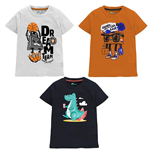 Image of Real Basics Boy's Regular Tshirt(Pack of 3)
