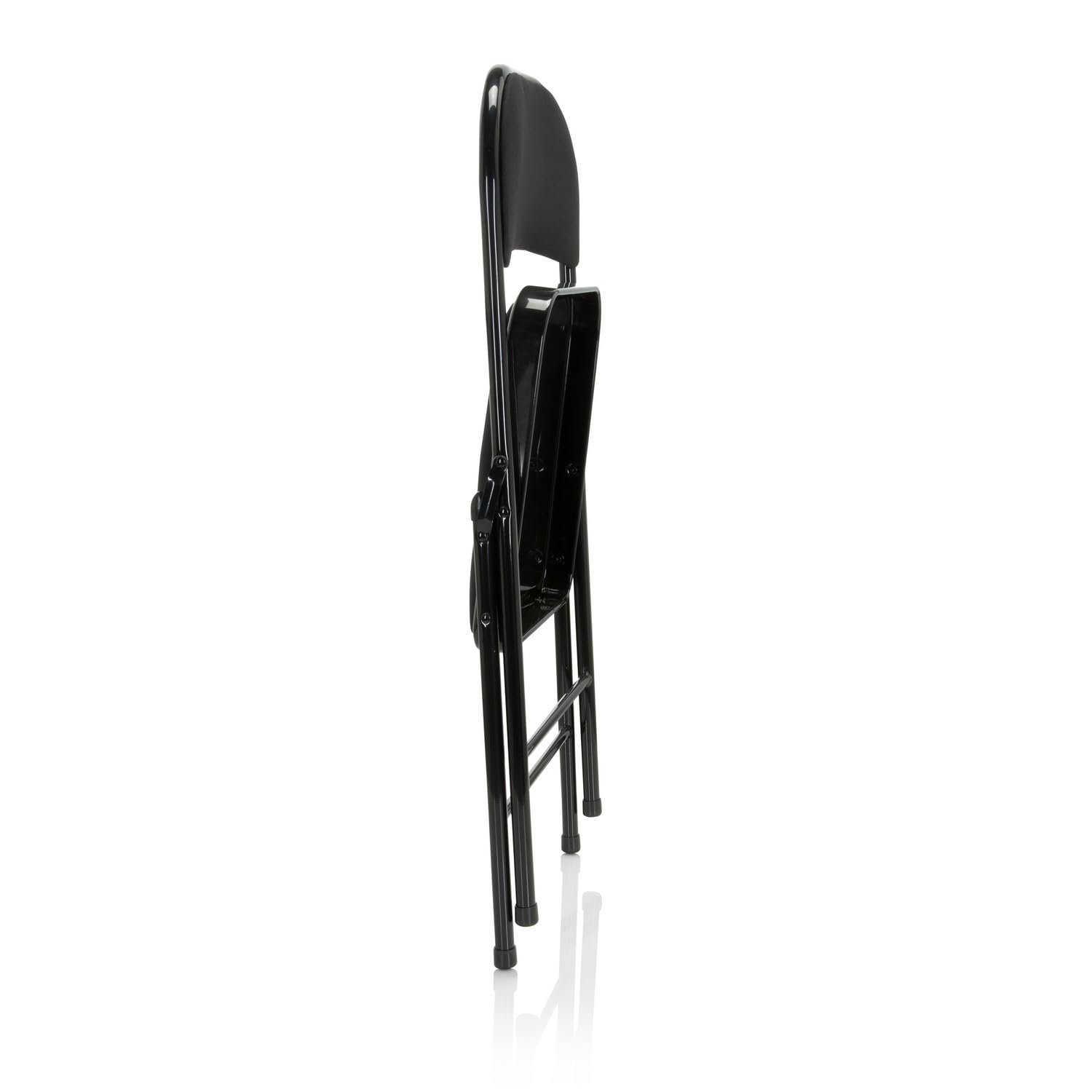 hjh OFFICE 803010 Chaise Pliante rembourrée TUDELA II Tissu Noir Chaise Visiteur Pliante, Charge maximale 130kg