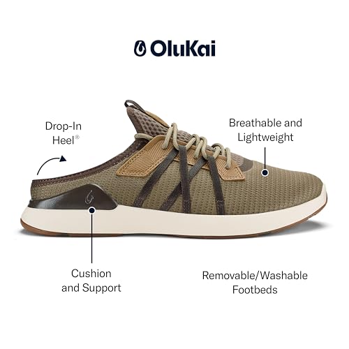 Image of OluKai Mio Li Men's Casual Sneakers, Hands-Free Drop-in Heel | Wear Slip-On or Laced, Breathable Knit Mesh, All-Day Cushioned Comfort, Athletic Walking Shoe, Runs Small So Size Up