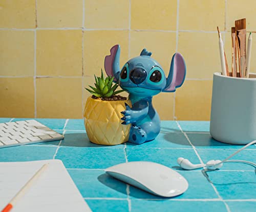 Disney Lilo & Stitch Pineapple 6-Inch Ceramic Planter with Artificial Succulent | Cute Flower Pot, Faux Indoor Plants by Toynk - Image 7