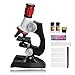 Produktbild Dyna-Living Mikroskop für Kinder und Anfänger, 100X 400X 1200X Microscope mit LED Beleuchtung und Klingen