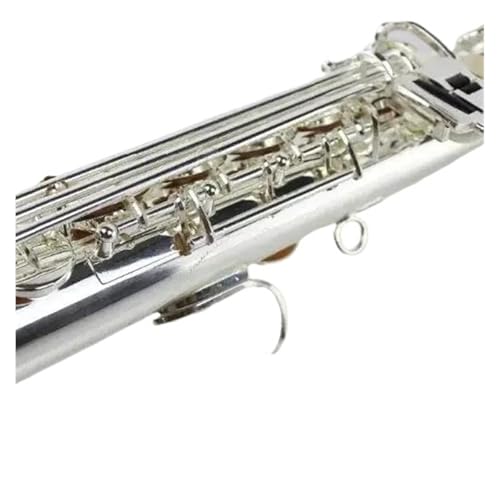 Profesjonalny Saksofon Sopranowy Prosty Mosiężny Korpus Posrebrzany Instrument W Tonacji B Dur Z Ustnikiem Saksofon