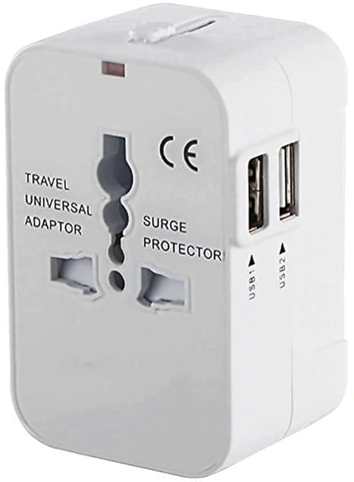 SARTH TREASURE Universal Travel Adapter with Built in Dual Charger Ports with Surge Spike Protected Electrical Socket Adaptor Plug-image-32