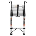 Telescoping Ladder, 16.5 FT Extension Ladder w/Hooks, Heavy Duty 330lbs Max Capacity, Collapsible Telescopic Ladder for Rv, Roof, Outdoor