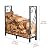 4ft Large Wrought Iron Firewood Rack, Outdoor & Indoor Wood Storage Log Holder For Deck, Porch