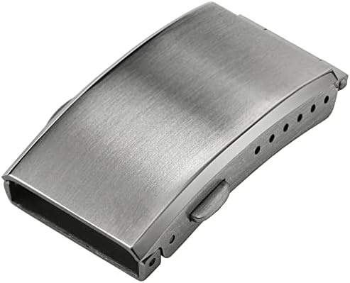 watchdives Watch Buckle 18mm Stainless Steel Watchband Clasp Silver Fold Safety Milled Clasp Replacement