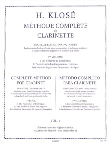 METHODE DE CLARINETTE VOLUME 1 (FRANCAIS/ANGLAIS/ESPAGNOL)