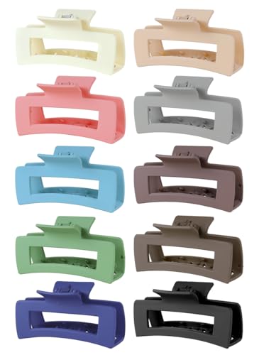 Kavya 10 Pinza Para el Pelo Grandes Pinzas Para el Pelo Para, Pinzas Acrílicas Antideslizantes Para Mujer Pinzas Para el Mujeres y Niñas Para Largo
