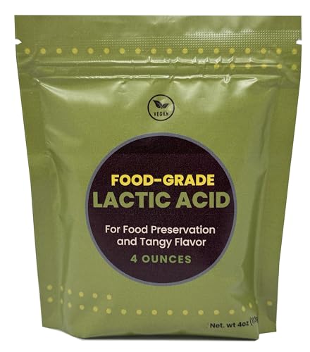 Lactic Acid Food Grade, Vegan Lactic Acid Powder for Vegan Cheese, Food Preservation and Tangy...