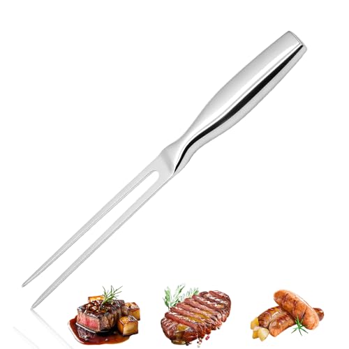 Fleischgabel Edelstahl 27cm Tranchiergabel Gerade Grillgabel mit Ergonomischem Griff Unbeugsam Bratengabel Hart Rostfreier Fleischgabel Groß Ideal zum Grillen Tranchieren Für Küche Camping